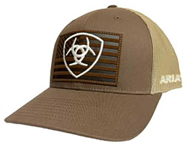ARIAT OILSKIN AMERICAN FLAG BROWN - HATS CAP  - A300098602