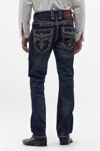 ROCK REVIVAL JAYDY J206 STRAIGHT DARK BLUE - MENS JEANS  - RP3924J206R