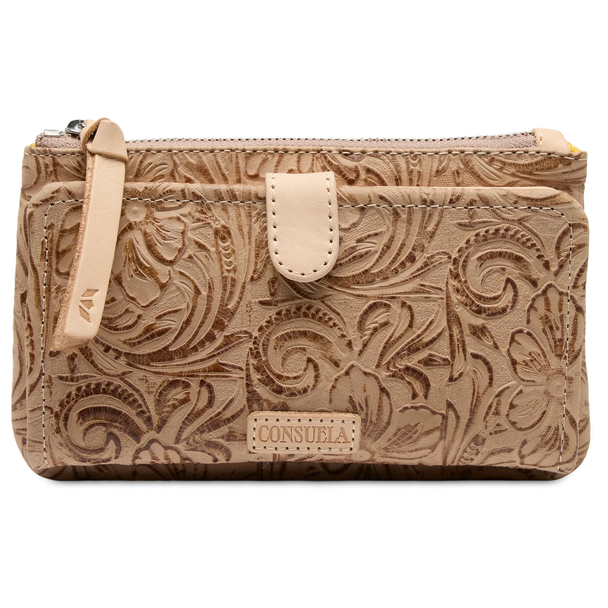 CONSUELA LAWTON SLIM TAN TOOLED LEATHER - ACCESSORIES PURSES WALLET - SLWL5374VFNAOS