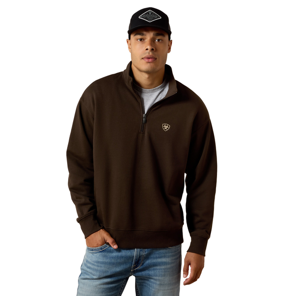 ARIAT 1/4 ZIP DELICIOSO BROWN - MENS JACKET  - 10085376