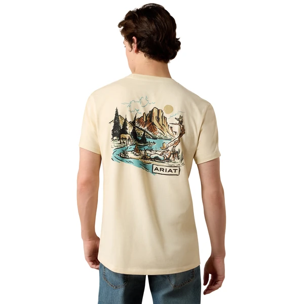 ARIAT SLEEPY CANYON WASH ASH - MENS TEE  - 10080618