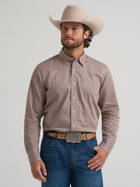 WRANGLER CODY JOHNSON BROWN NAVY - MENS SHIRT  - 112385465