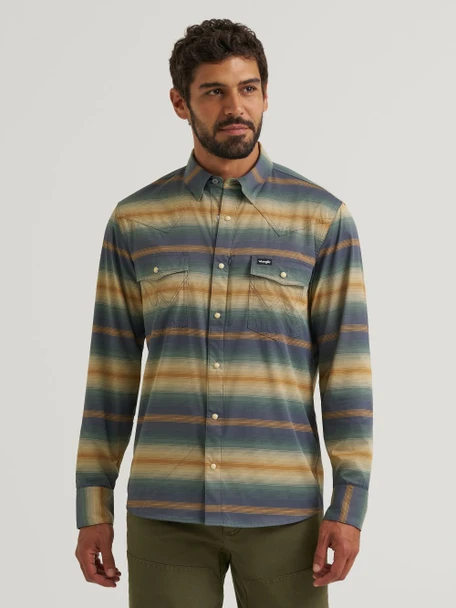 WRANGLER ATG X TURBULENCE STRIPE - MENS SHIRT  - 112384243