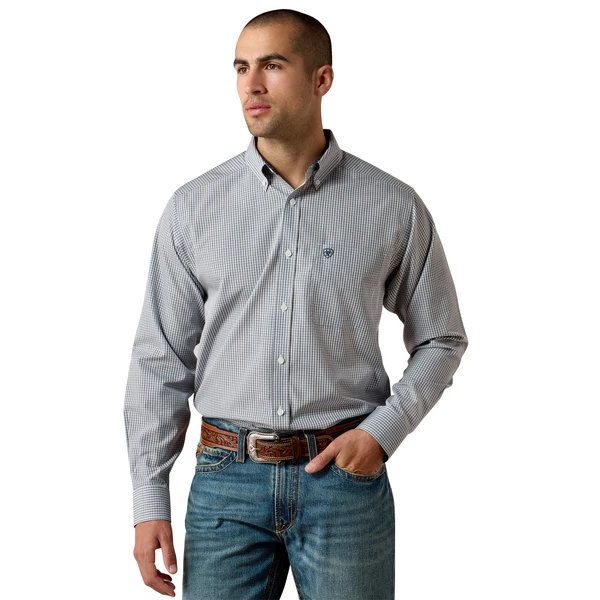 ARIAT WF SAMPSON BLUE PLAID - MENS SHIRT  - 10080637