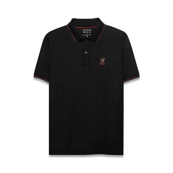 PSYCHO BUNNY ALFIE SPORT BLACK - MENS POLO  - MT0100268-001