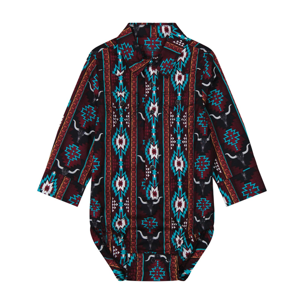 WRANGLER BODYSUIT CRIMSON RANGE PRINT - KIDS BOYS SHIRT - 112384758