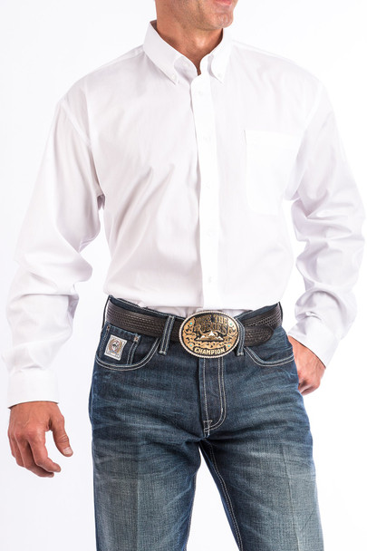 CINCH SOLID WHITE BUTTON DOWN - MENS SHIRT  - MT10320020