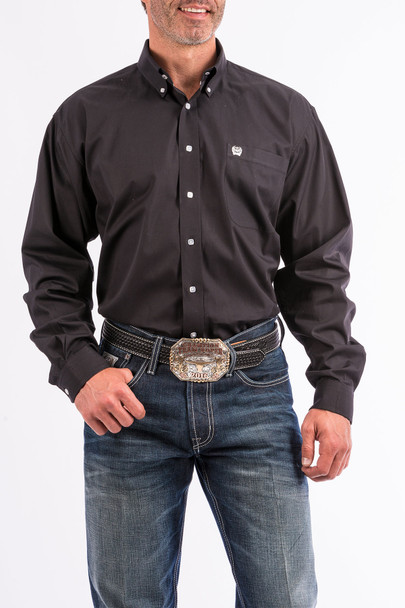 CINCH SOLID BLACK BTTN DWN - MENS SHIRT  - MT10320083