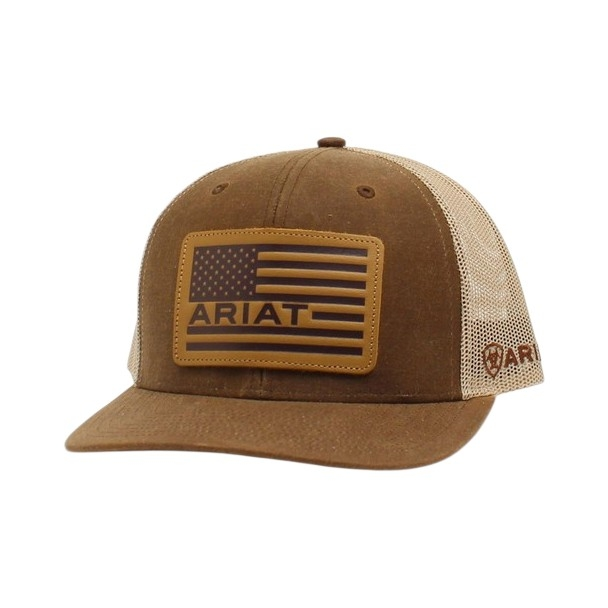ARIAT OILSKIN USA FLAG LEATHER PATCH - HATS CAP  - A300008902
