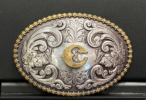NOCONA OVAL INITIAL BUCKLE C - ACC BUCKLE  - 37072-C