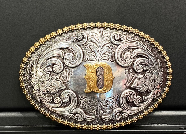 NOCONA OVAL INITIAL BUCKLE D - ACC BUCKLE  - 37072-D