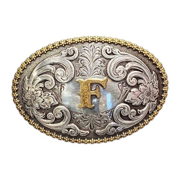 NOCONA OVAL INITIAL BUCKLE  F - ACC BUCKLE  - 37072-F