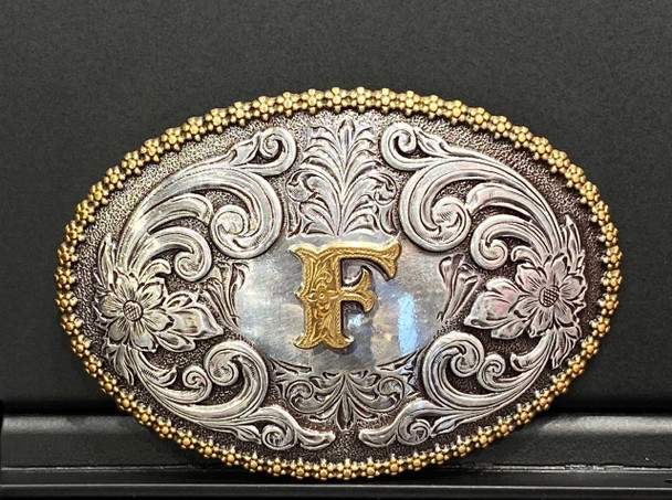 NOCONA OVAL INITIAL BUCKLE  F - ACC BUCKLE  - 37072-F