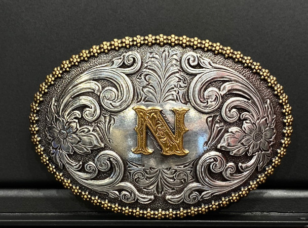 NOCONA OVAL INITIAL BUCKLE N - ACC BUCKLE  - 37072-N