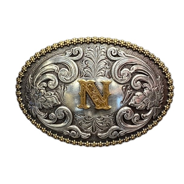 NOCONA OVAL INITIAL BUCKLE N - ACC BUCKLE  - 37072-N