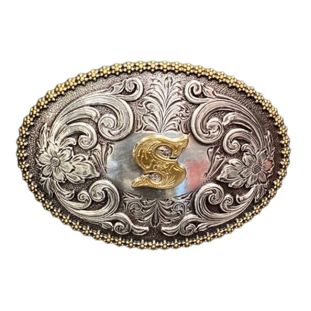 NOCONA OVAL INITIAL BUCKLE S - ACC BUCKLE  - 37072-S