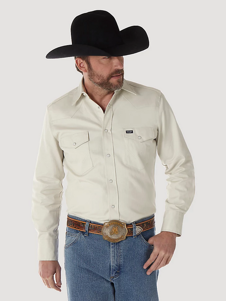 WRANGLER COWBOY CUT WESTERN SNAP STONE - MENS SHIRT  - MS71319