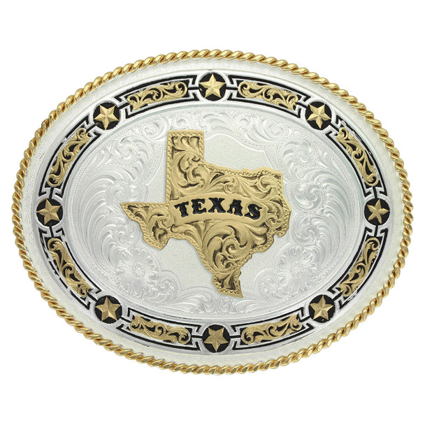 MONTANA SILVERSMITHS STAR LINKS STATE OF TEXAS - ACC BUCKLE  - 11310-610TX-BK