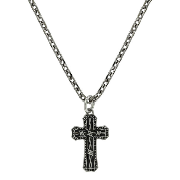 MONTANA SILVERSMITHS ANTIQUED STAINLESS BARBED WIRE - ACCESSORIES JEWELRY NECKLACE - NC3848