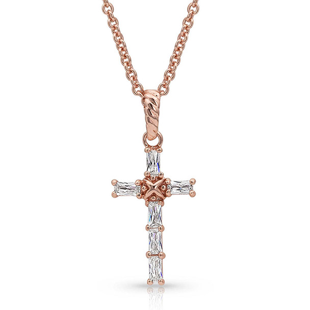 MONTANA SILVERSMITHS ROSE GOLD ENTWINED CROSS - ACCESSORIES JEWELRY NECKLACE - NC3239RG