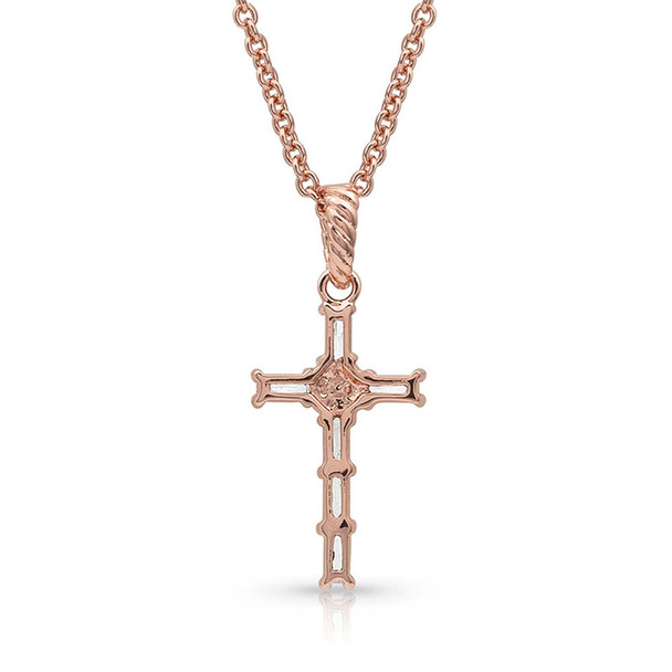 MONTANA SILVERSMITHS ROSE GOLD ENTWINED CROSS - ACCESSORIES JEWELRY NECKLACE - NC3239RG