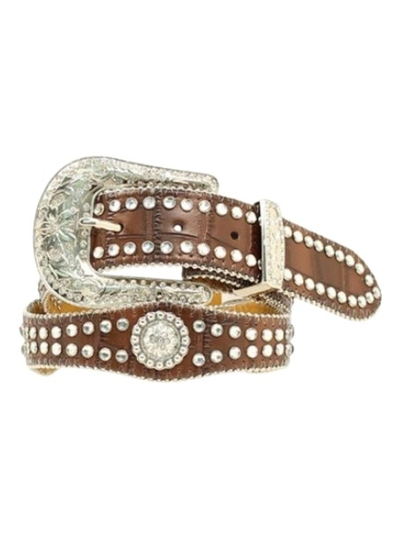 NOCONA SCALLOPED RHINESTONE BROWN - ACCESSORIES BELT KIDS - N4426002