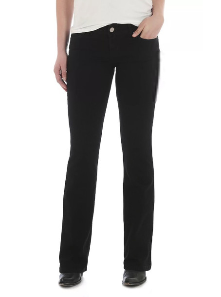 WRANGLER BLACK MID RISE BOOTCUT - LADIES JEANS  - 09MWZBK