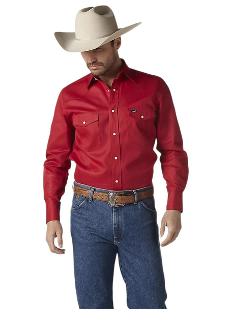 WRANGLER COWBOY CUT WORK SHIRT RED - MENS SHIRT  - MS70619