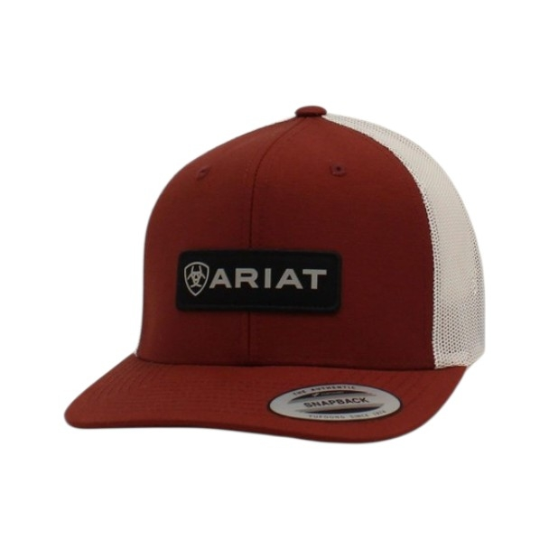 ARIAT RECTANGLE LONG LOGO BRICK RED - HATS CAP  - A300015504
