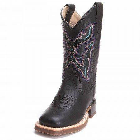 OLDWEST BLACK MULTI COLOR STITCH BOOT - BOOT KIDS BOYS - BSC1896