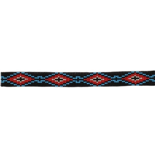 TWISTER BEADED STRETCH BLACK RED - HATS ADD-ONS  - 0272701
