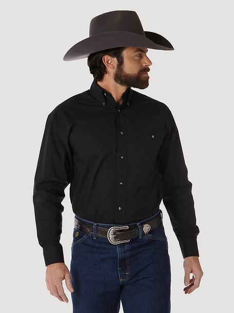 WRANGLER GEORGE STRAIT SOLID BLACK - MENS SHIRT  - MGS269X