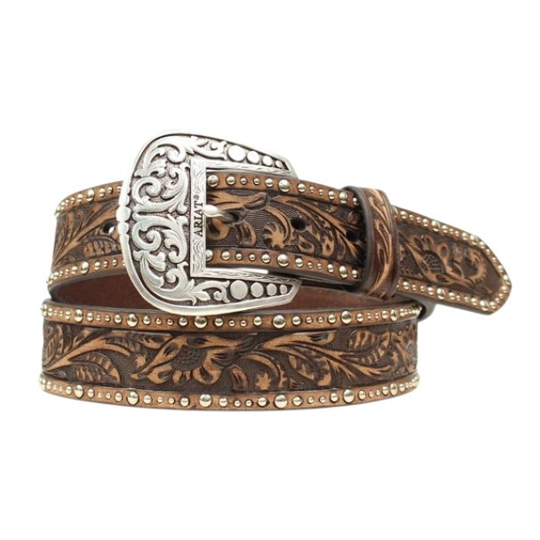 ARIAT EMBOSSED STRAP NAILED EDGES - ACCESSORIES BELT LADIES - A1513802