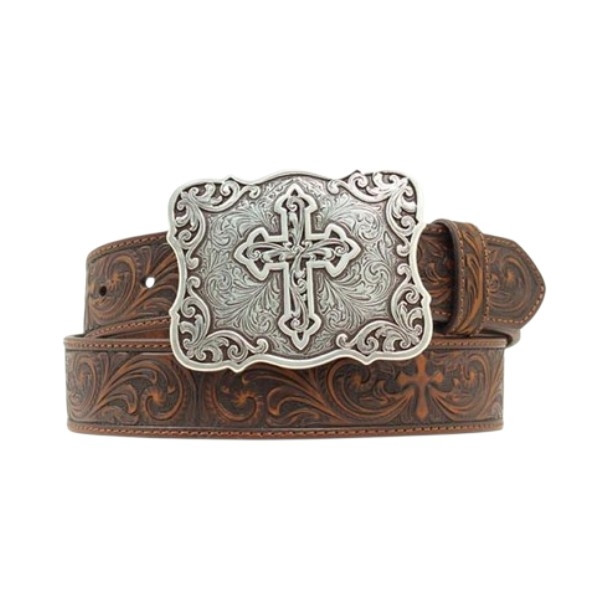 NOCONA TOOLED LEATHER CROSS BUCKLE - ACCESSORIES BELT LADIES - N3483802