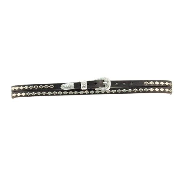 SILVER STUDS BROWN HATBAND - HATS ADD-ONS  - 0201102