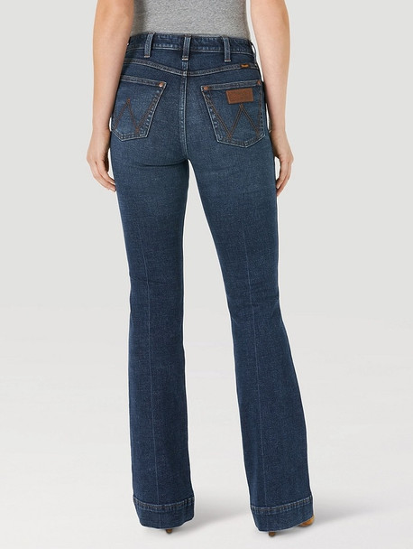WRANGLER RETRO GREEN HIGH RISE TROUSER - LADIES JEANS  - 11MPEPS