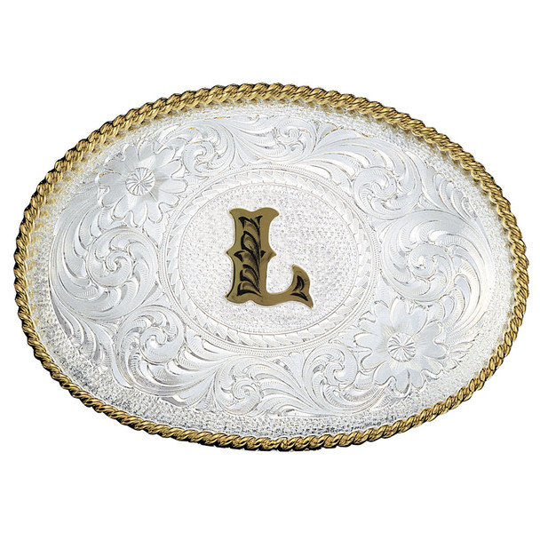 MONTANA SILVERSMITHS INITIAL L SILVER  TWO TONED - ACC BUCKLE  - 700L