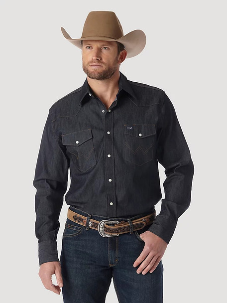 WRANGLER ADVANCED COMFORT COWBOY DENIM - MENS SHIRT  - MACW01D