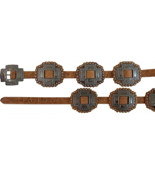 ROPER 1" CROSS SLIDE CONCHOS TAN - ACCESSORIES BELT LADIES - 5406790-TAN
