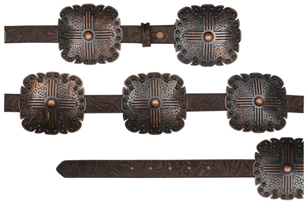 ANGEL RANCH CONCHOS FLORAL BROWN - ACCESSORIES BELT LADIES - DA3668