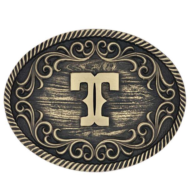MONTANA SILVERSMITHS FILIGREE INITIAL T - ACC BUCKLE  - A915T