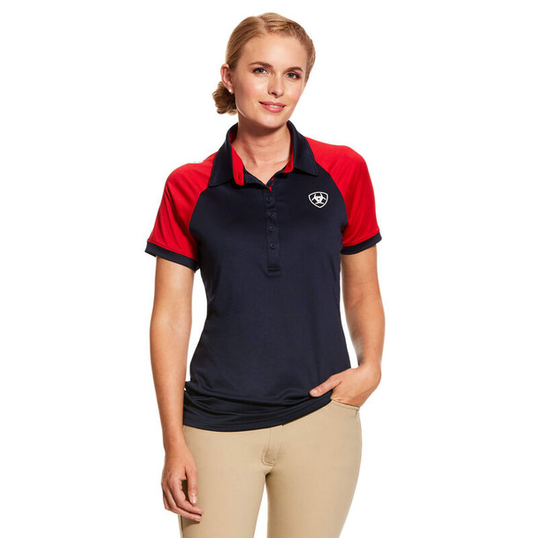 ARIAT TEAM 3.0 POLO NAVY RED - LADIES POLO  - 10030552