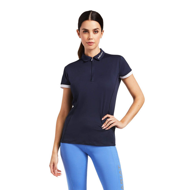 ARIAT BANDERA 1/4 ZIP SS NAVY POLO - LADIES POLO  - 10039188