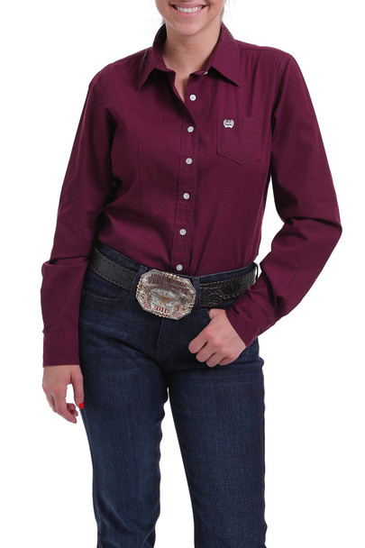 CINCH WOMEN'S L/S SOLID BUTTON DOWN - LADIES SHIRT  - MSW9164030