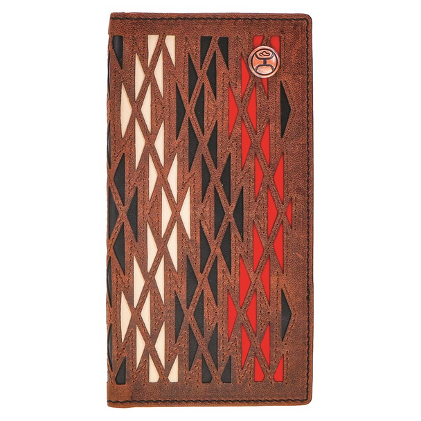 HOOEY LASER CUT AZTEC  BLACK RED - ACCESSORIES WALLET  - HW012-CRRD