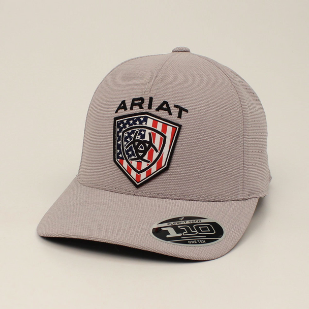 ARIAT USA FLAG LOGO GRAY CAP - HATS CAP  - A300018906