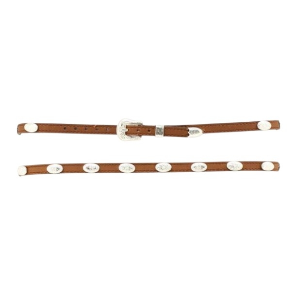 TWISTER BROWN LEATHER HATBAND CONCHO - HATS ADD-ONS  - 0237444