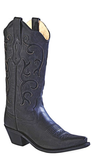 OLD WEST LEATHER BLACK SNIP TOE - BOOT LADIES  - LF1579