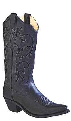 OLD WEST LEATHER BLACK SNIP TOE - BOOT LADIES  - LF1579