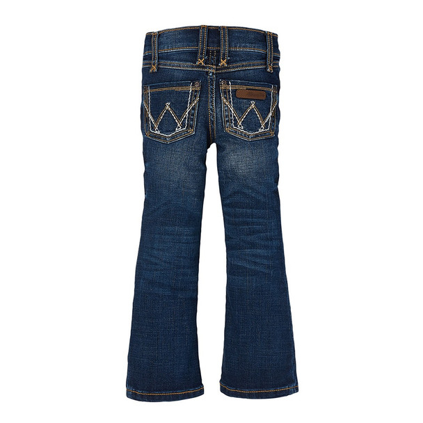 WRANGLER BOOTCUT DARK WASH STITCH PATCH - KIDS GIRLS JEANS - 09MWGMS